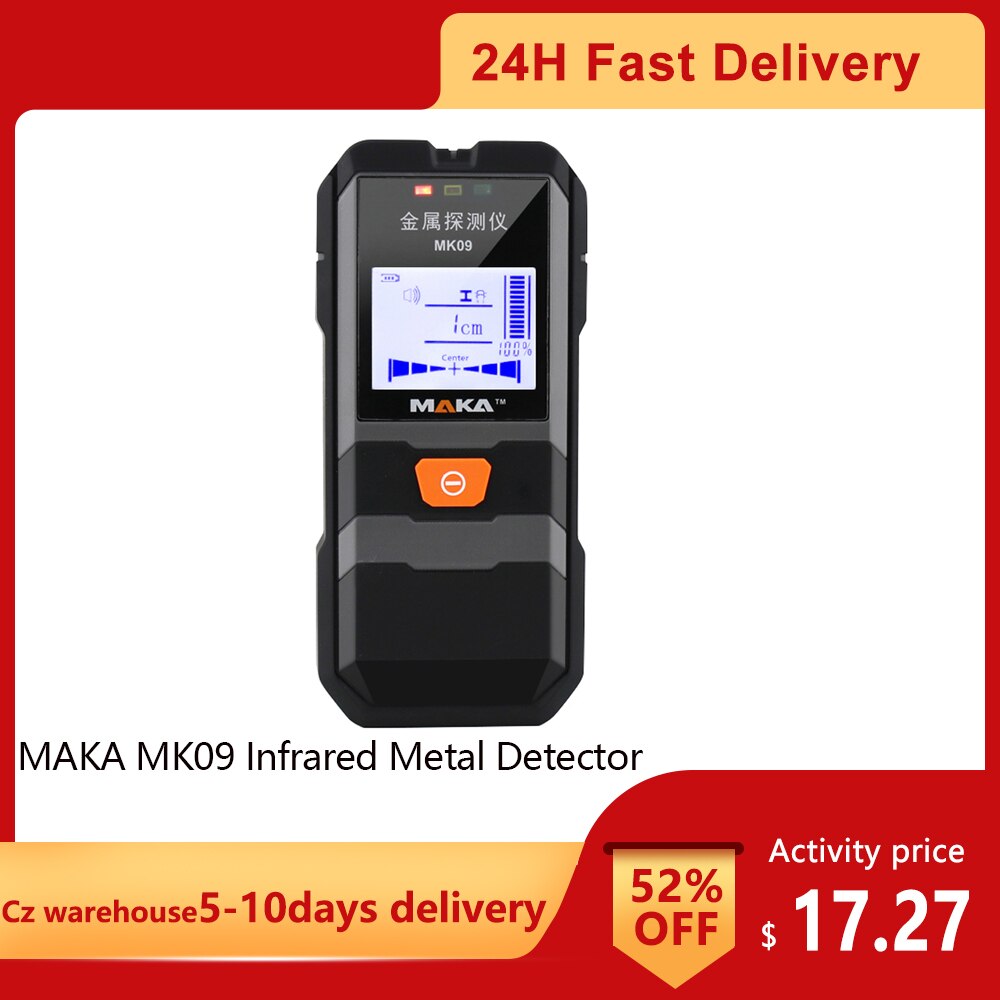 MAKA MK09 Infrared Metal Detector High Accuracy Metal Objects Steel Wire Copper Tube Finder Depth Tracker Wall Scanner