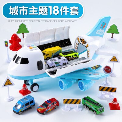Kinderen Speelgoed Vliegtuig Grote Jongen Baby Politie Legering Auto Parkeerplaats Grote Vliegtuig Model Speelgoed Auto: City