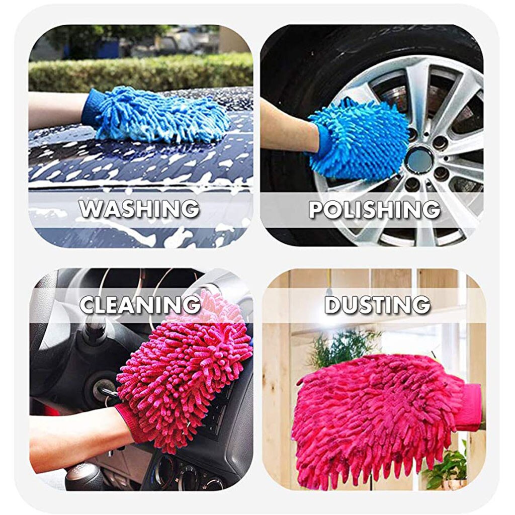 4 pièces gants de lavage de voiture outil de nettoyage Durable Super gant microfibre voiture fenêtre lavage maison nettoyage chiffon serviettes gants