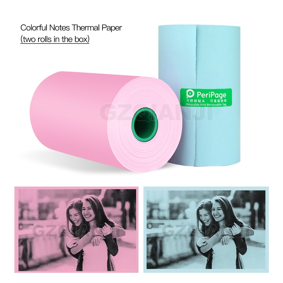 80mm 10 ans autocollant étiquette reçu papier thermique blanc ou coloré pour GZM8009 Peripage Mini poche Photo Notes imprimante