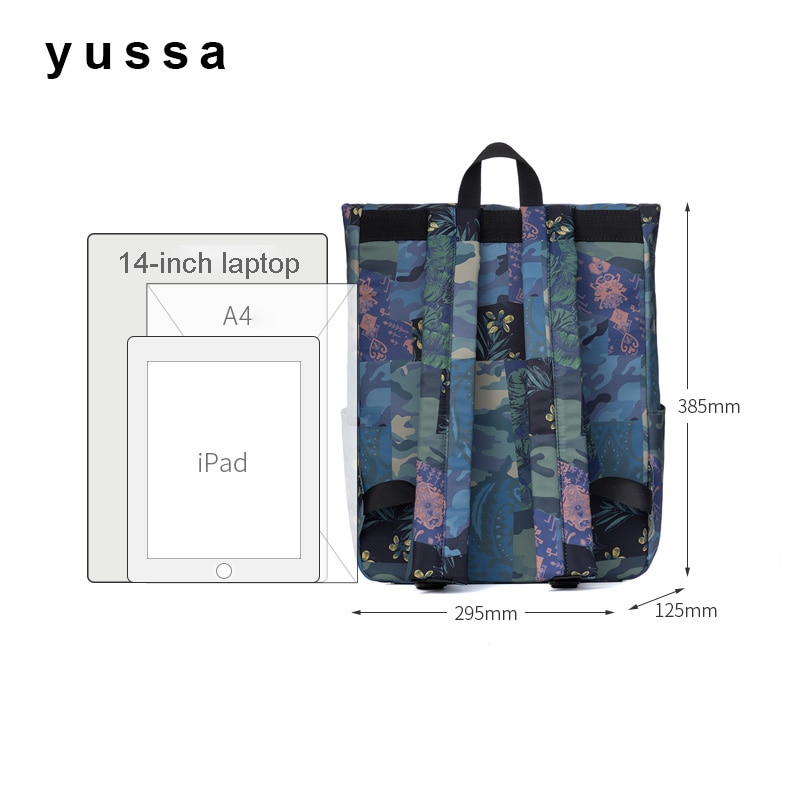 Blue Sea Print 14inch Laptop Backpack Women School Backpack Girl Waterproof College Bag Boy Ravel Bagback Men Original