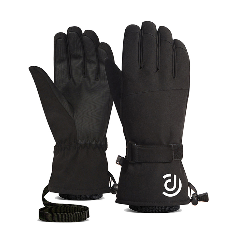 Winter Ski Gloves Waterproof and Breathable Snow Hand Warming Gloves Cold Weathe Wrist Guard Riding Touch-Screen Work Gloves: black / S