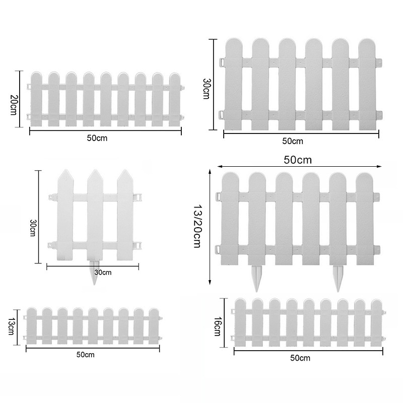 5pcs/set Indoor Outdoor Garden Fence Plastic Fence for Garden Courtyard Kindergarten Flower Vegetable Small Fence DIY Decoration