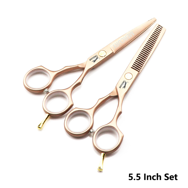 5.5 & 6 inch kappersschaar, knip- en uitdunschaar, kappersschaar, gereedschap voor de salon, barbierschaar: Goud