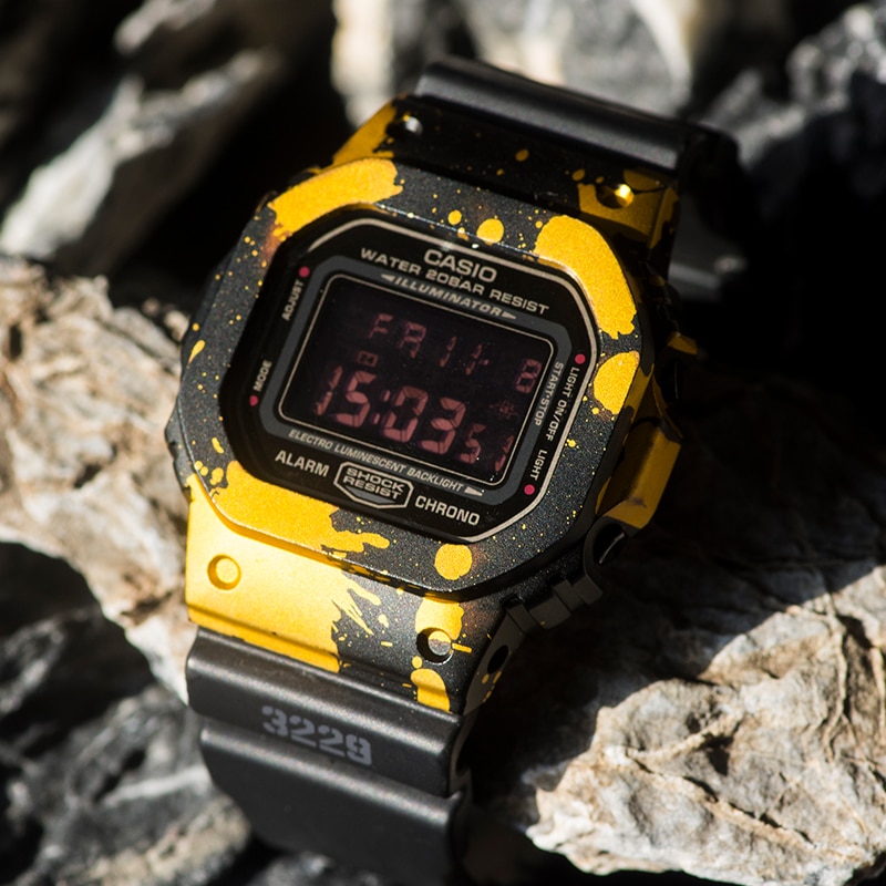 Urkasse i aluminiumslegering til casio g-shock dw -5600 gw5000 dw-5000/5025/5030 gwx -5600 street graffiti ur kofanger tilbehør