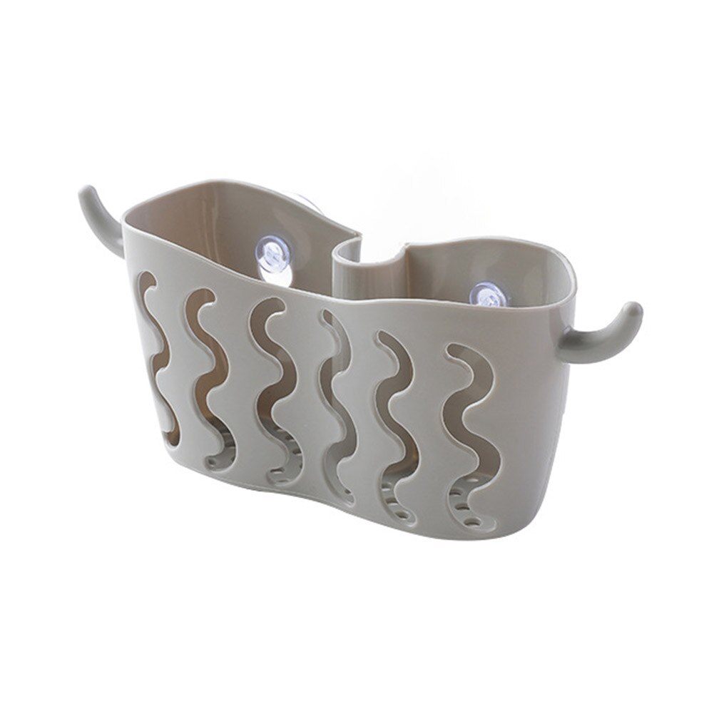 1pc multifunction ventosa cozinha prato pano rack esponja titular banheiro sabão de armazenamento cabide fixado na parede organizador filtro: Grey