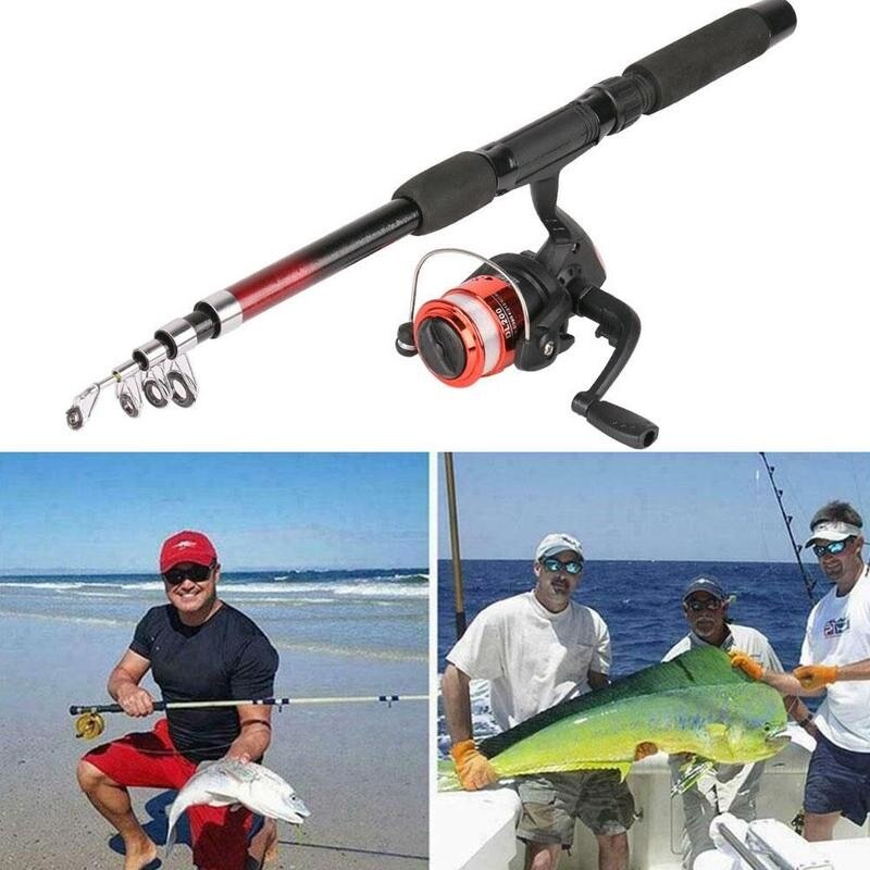 1 Set Fishing Rod Combo Kit Fishing Reel Gear Pole Portable Durable Reel With Throwing Rod Gear Set Set Pole Line Fishing P9U1
