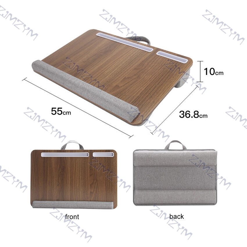 Laptop Schreibtisch Stehen Notizbuch Tablette Knie Runde Schreibtisch Mit Karte Slot Tragbare Knie Tisch Halfter draussen Kopfstütze Büro Nickerchen Kissen: braun