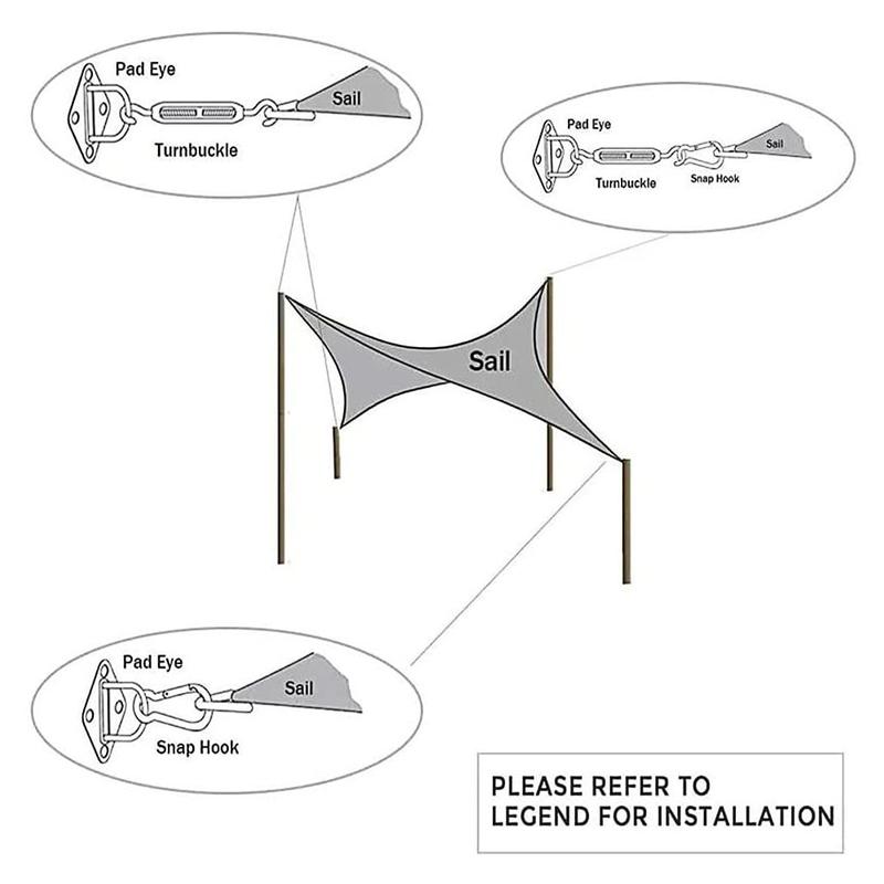 SS304 Telescopische Wave Zonnescherm Netto Installatie Deel Tuin Accessoires Zonnezeil Vaste Onderdelen Luifel Bijpassende Combinatie Suite