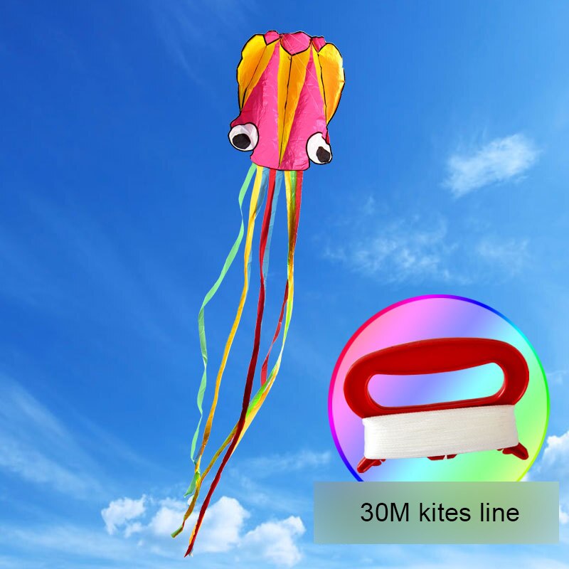 3D Kite Frameless Soft Parafoil Octopus Flying Kite Outdoor Sports Toy Children Kids Funny Kites Easy to Fly Power Kite