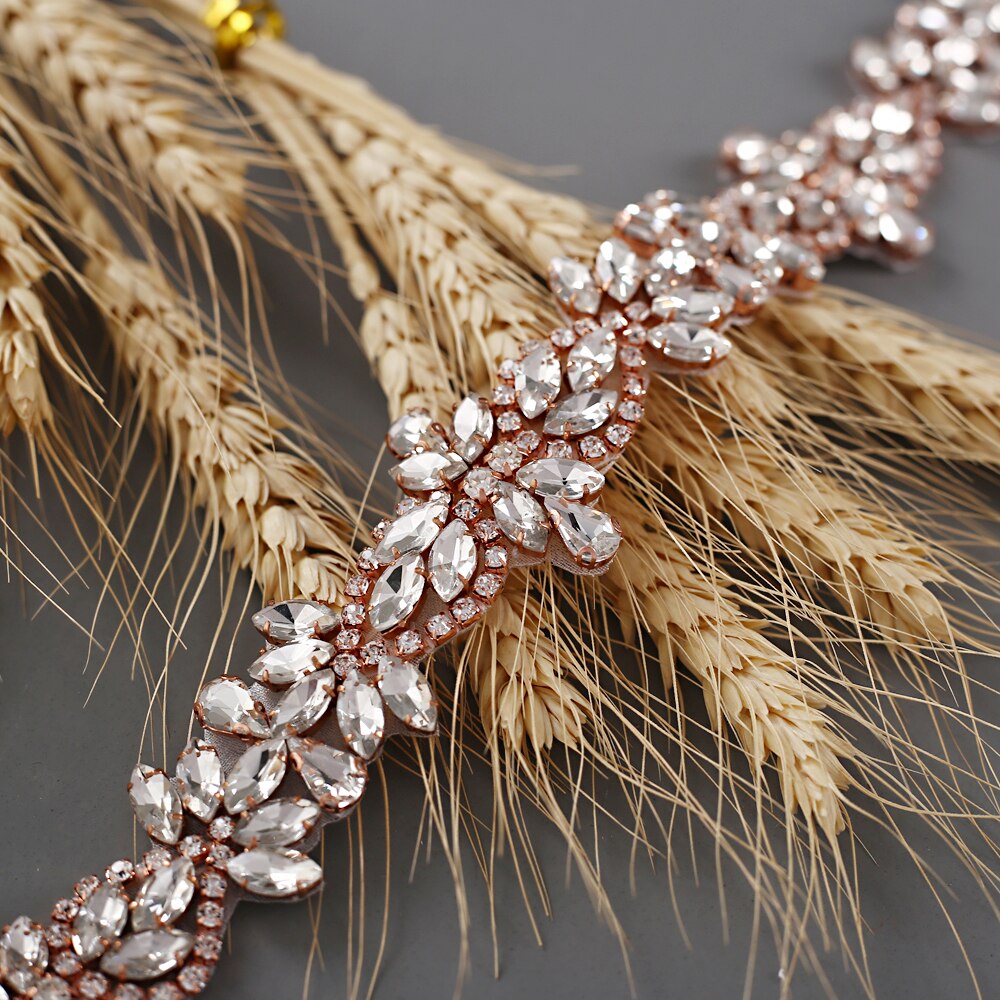 TRiXY S429 różbyć winnym złoto dżetów pas pas ślubny diament szarfa pasek robić sukni ślubnej kość słoniowa aplikacja ślubna na akcesoria ślubne: applique