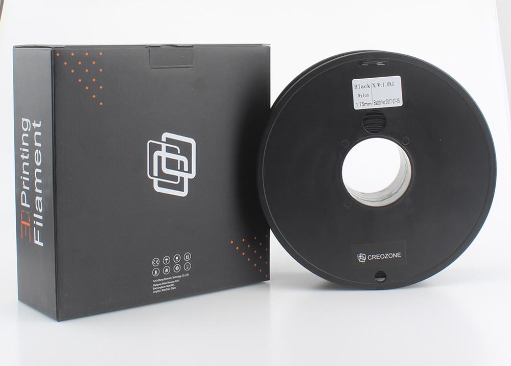 CREOZONE Premium Nylon Filament for 3D Printer Durable Wear-Resistant 3D Printing Materials Black Color 1.75 1KG Spool: Default Title