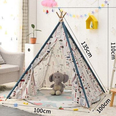 Indian Kids Wigwam For Children Games 1.35M Portable Cotton Home Tipi Folding Indoor Baby Tent Toy Teepee Original Triangle: 7