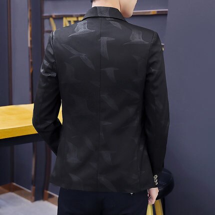 Plus size mænd blazere og jakker sommer slim fit fest blazer homme motiver scene wear koreansk mandlige jakkesæt trykt 6 x 011