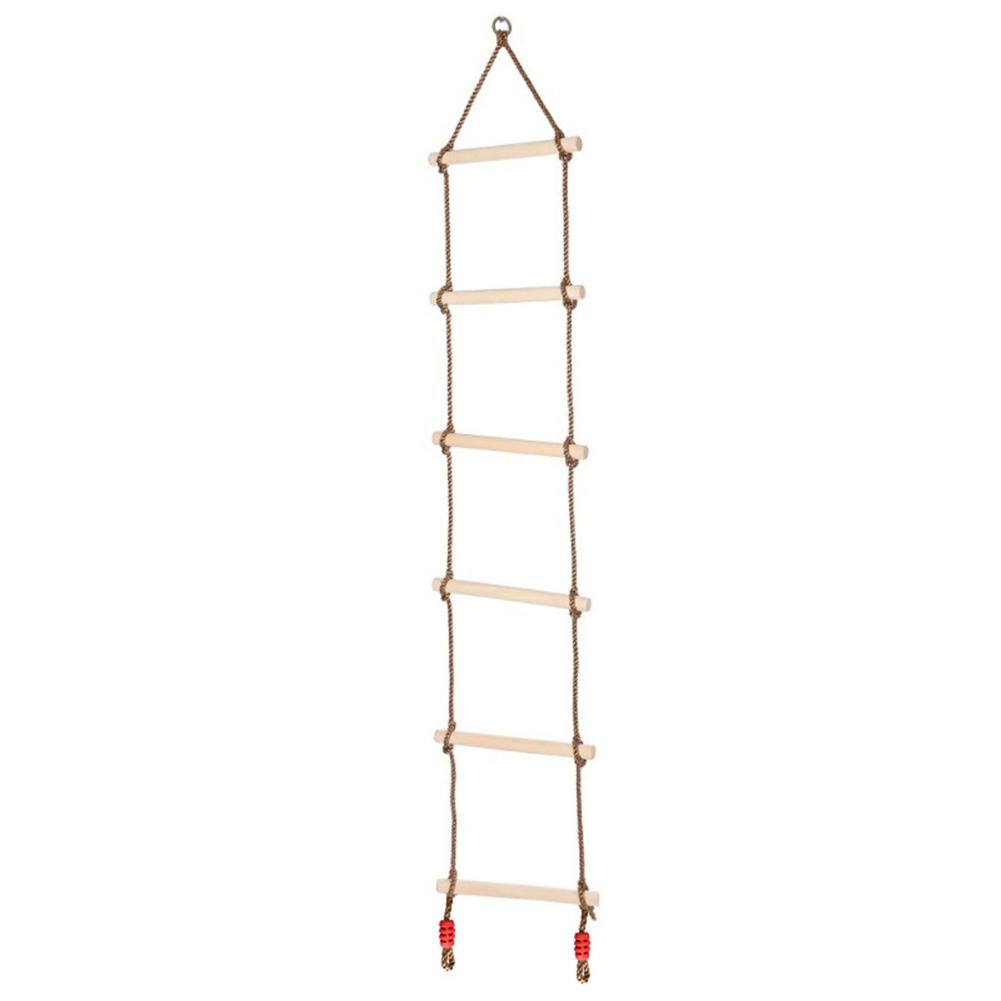 Corde en bois échelle Multi échelons sécurité sport corde balançoire pivotant connecteur rotatif outils enfants activité escalade jeu jouets: Default Title