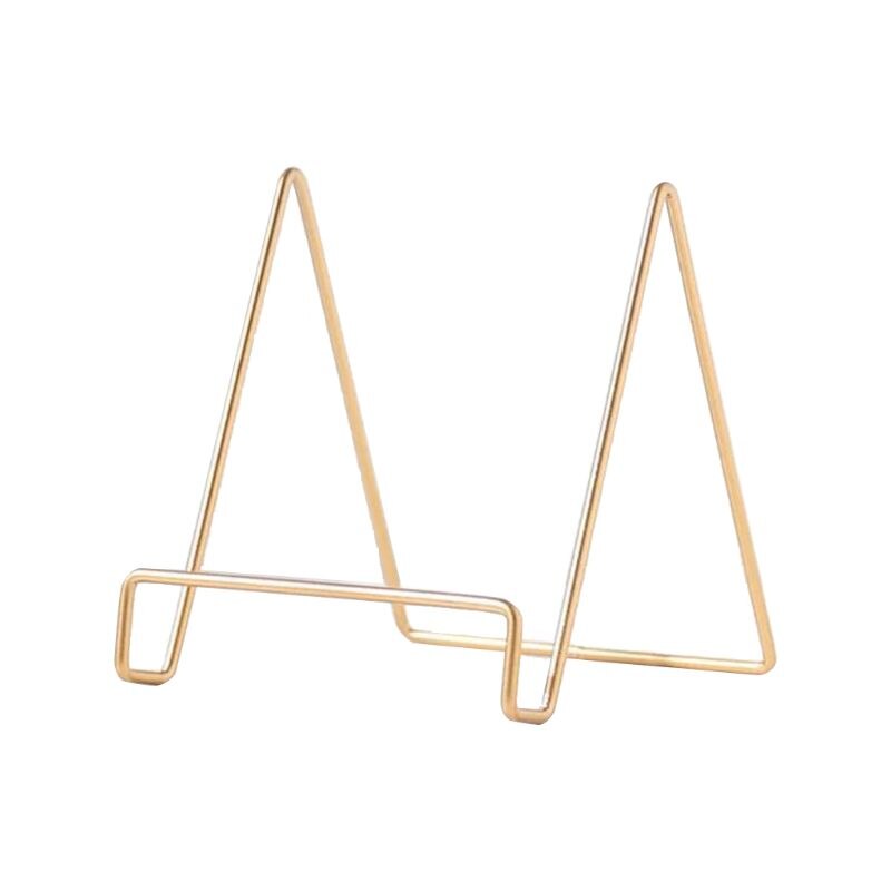 Geometric Desktop Placement Stand Mobile Phone Book Newspaper Collection Storage Rack Magazine Display Holder: L-Gold