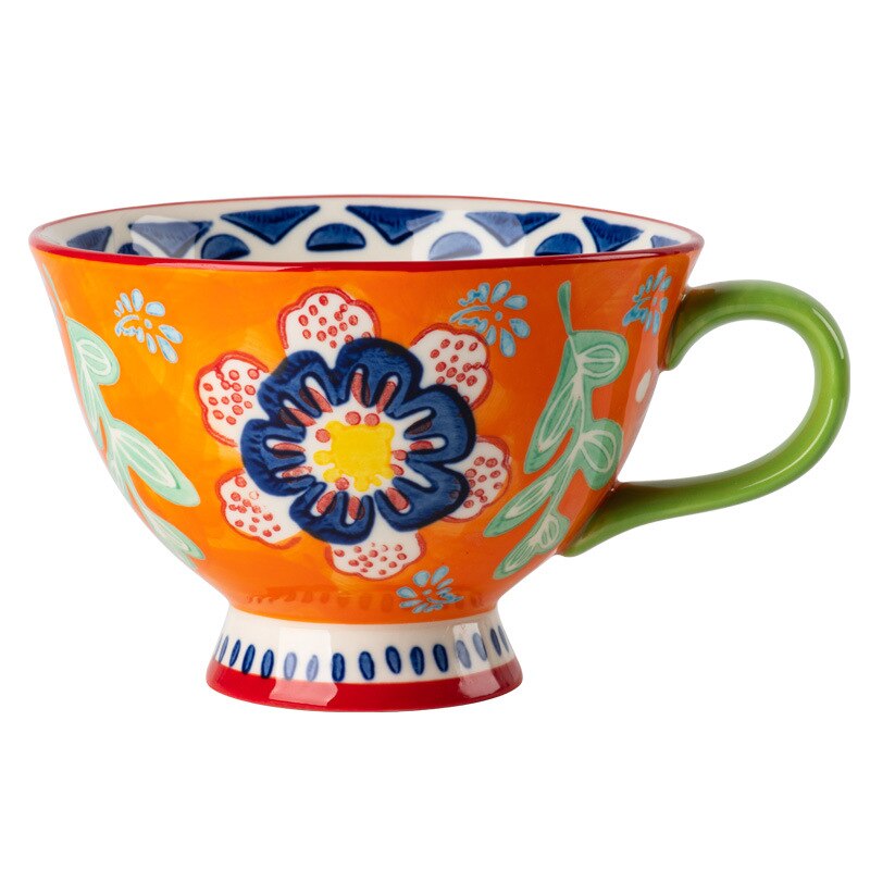 Taza de cerámica grande para desayuno, taza para leche,