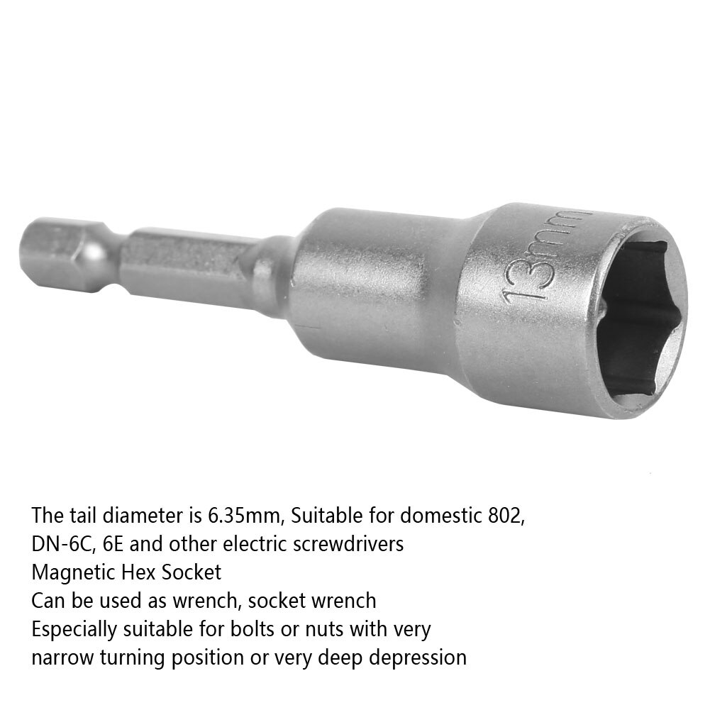 5pcs Magnetic Hex Socket Tool Steel Electric Screwdriver Magnetic Drill Bit Adapter 13mm Hand tools