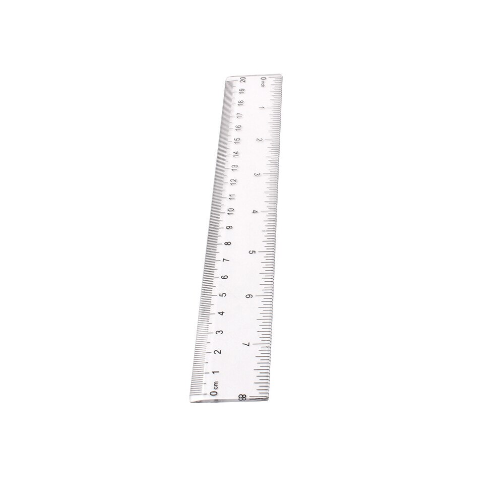 3pc 20cm/8 Inch Plastic Transparent Ruler Simple Straight Ruler Measuring Tool for Student School Office Drawing