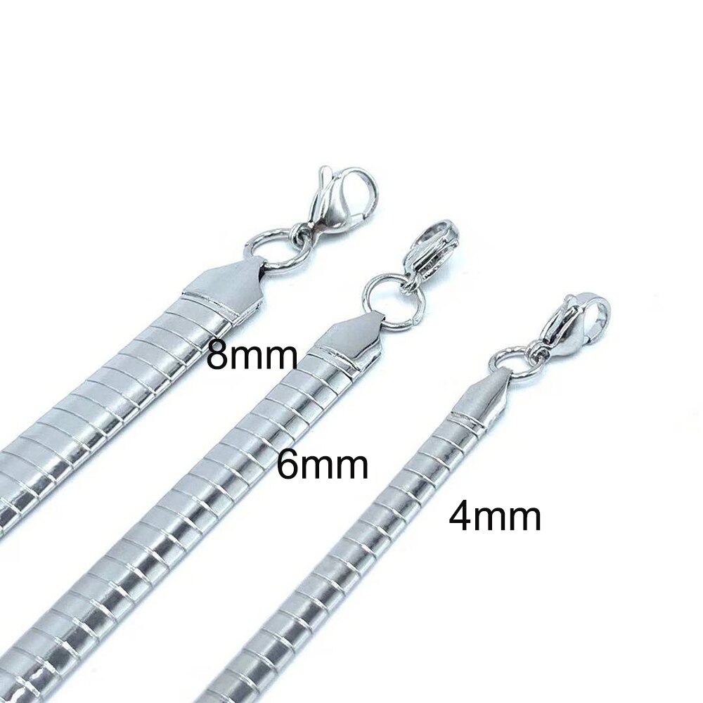 Stainless Steel Women Bracelet 4MM 6MM 8MM Choker Torques Jewelry Snake Bracelets For Girls