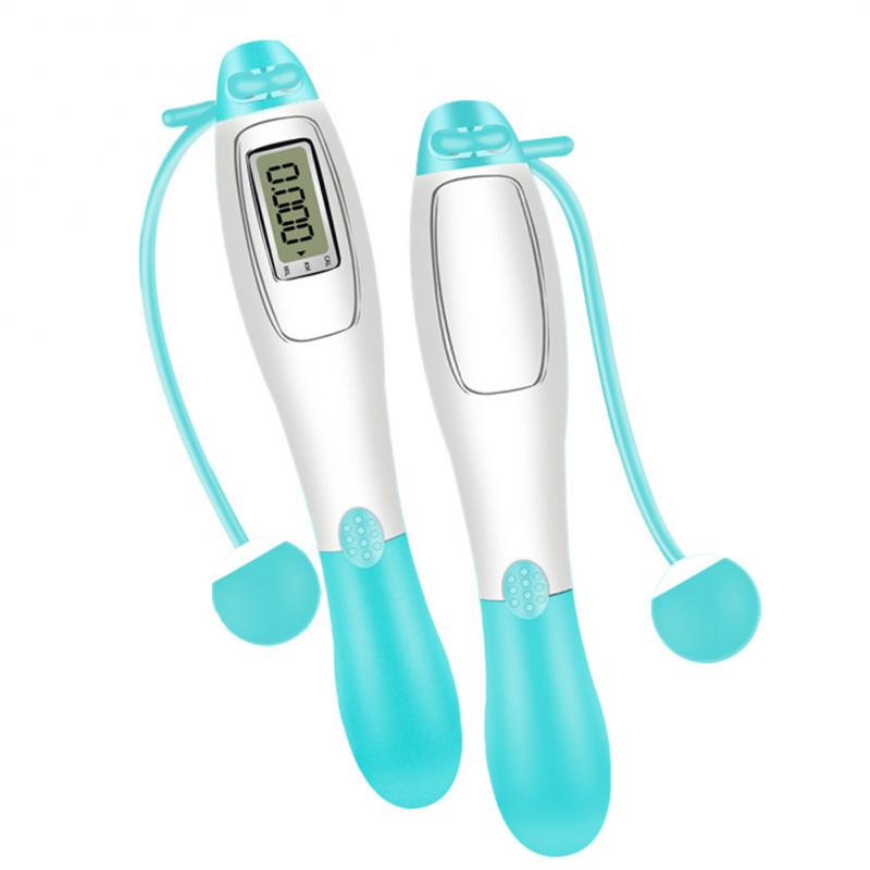 Dual-purpose Adjustable Jump Rope Intelligent Electronic Counting Rope Skipping Sports Fitness Cordless Steel Wire Skipping Rope: 04-Green wireless