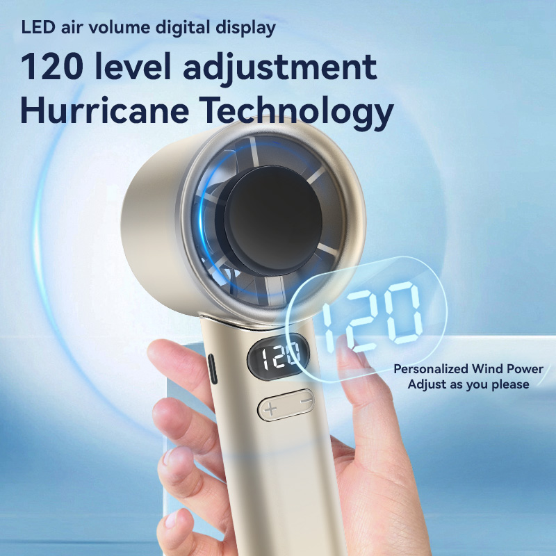 M11 Mini Portable Handheld Fan 120 Level Wind Speed Adjustable USB Rechargeable Bladeless Small Fan Student Travel Hand Fans