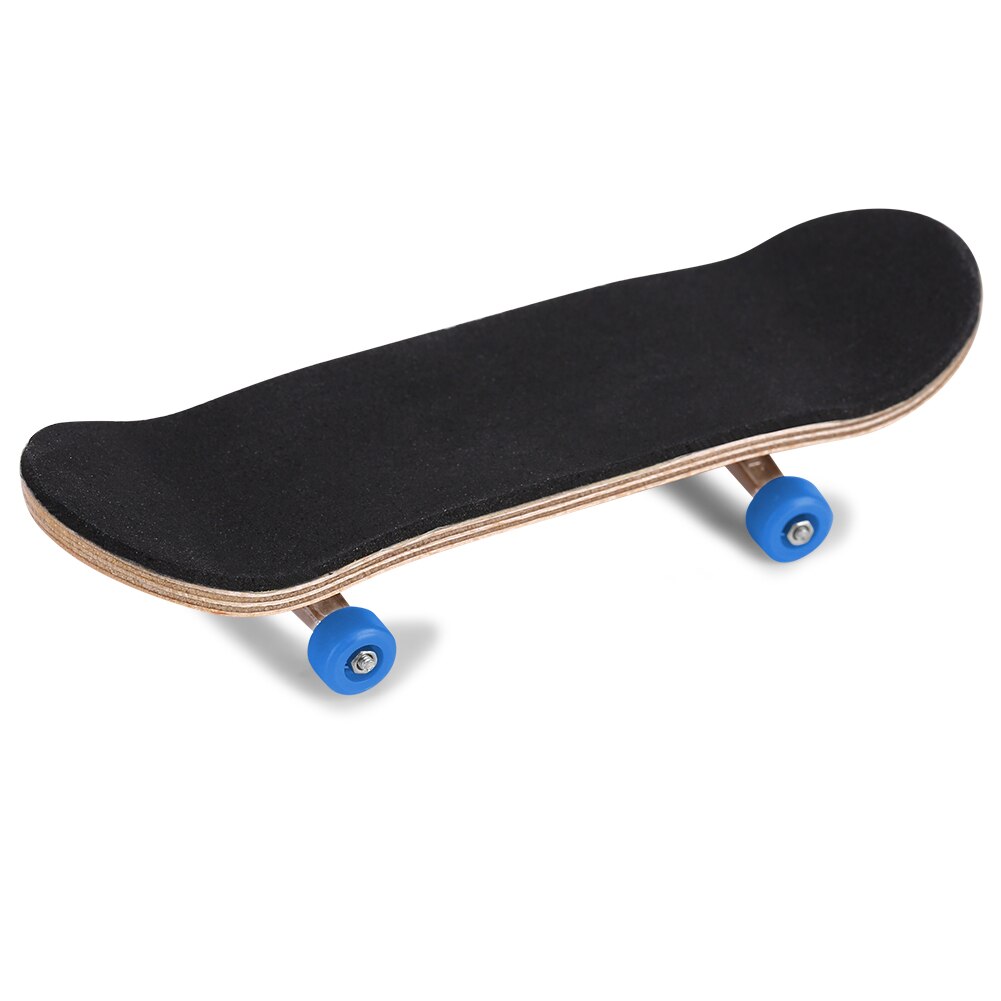 1 sæt træ gribebræt skateboard med æske børn dæk sport spil ahorn nyhed finger legetøj til voksne børn 6 farver: Mørkeblå