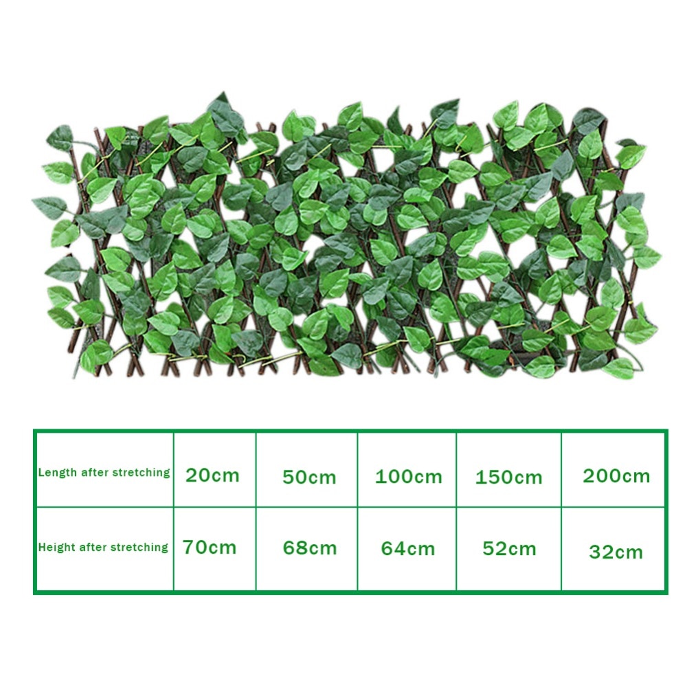 Retractable Garden Fence Artificial Privacy Fence Wood Vines Climbing Frame Plant Courtyard Home Decoration Greenery Walls
