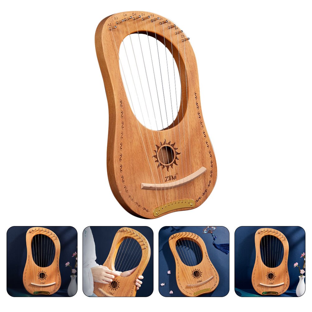1 Set Lier Harp Instrument 10 Snaren Mahonie Lier Instrument Kit Zonnegod Lier: Default Title