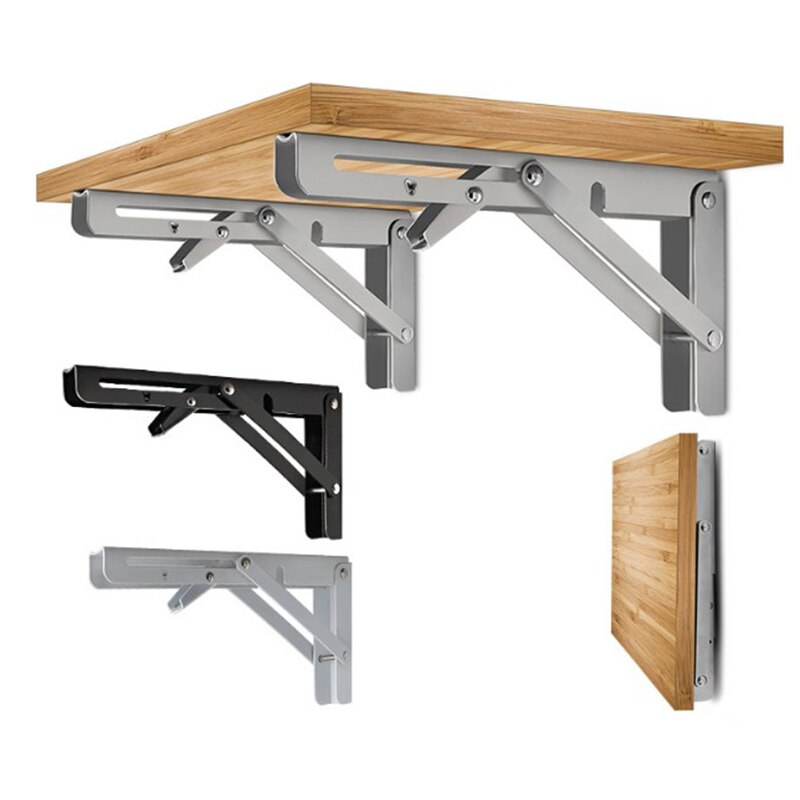 2pcs Decorative wall mounted shelf Triangle Folding stainless steel Foldable