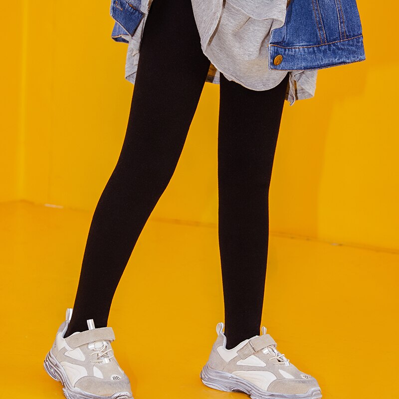 Ankomster vinter tykk varm stil låve ull strømpebukse med fleece varmt fôr låve vinter tights: Svart / M 8 til 10 år