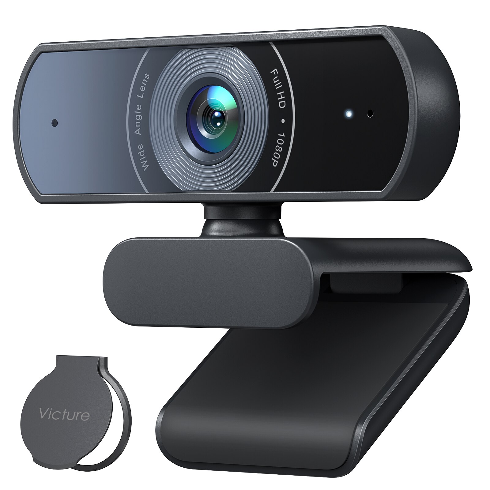 Victure SC30 1080P Webcam with Privacy Cover, Dual Stereo Microphones PC Camera, Full HD Video for Computers And Laptop
