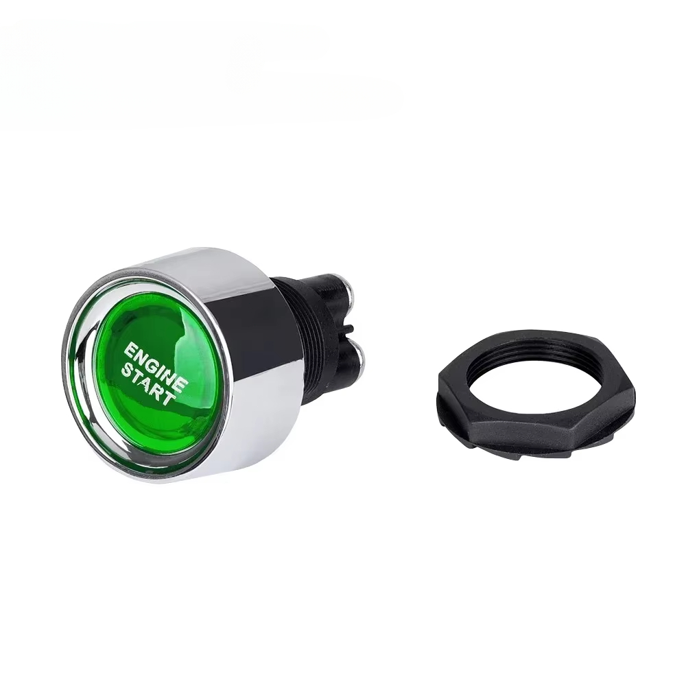 Interruptor de arranque de motor de coche, 12V, 50A, 3 pines, SPST, botón pulsador momentáneo sin llave, interruptores de arranque ON OFF para coches, RV marino, 1 ud.: Morado