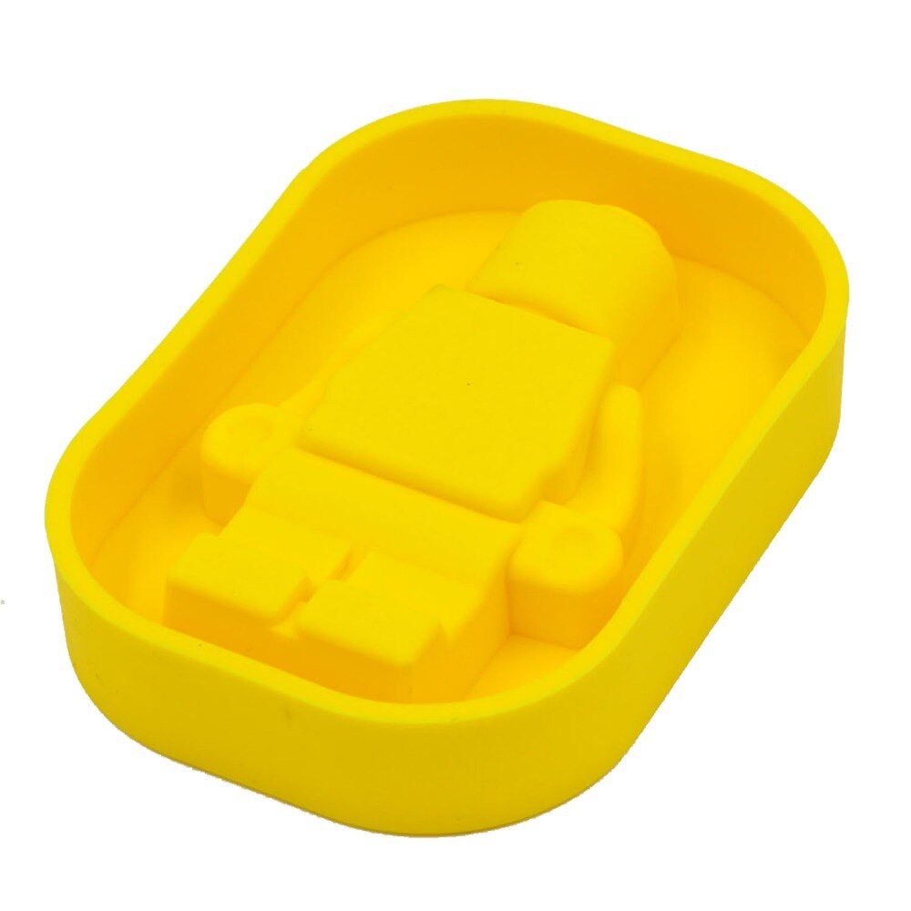 Silicone Robot Mold Ice Cream Tubs Robots Ice Cream Maker Mold Silicone Trays Mold Baking Tools Bar Ice Cube Mold Kitchen Gadget: yellow