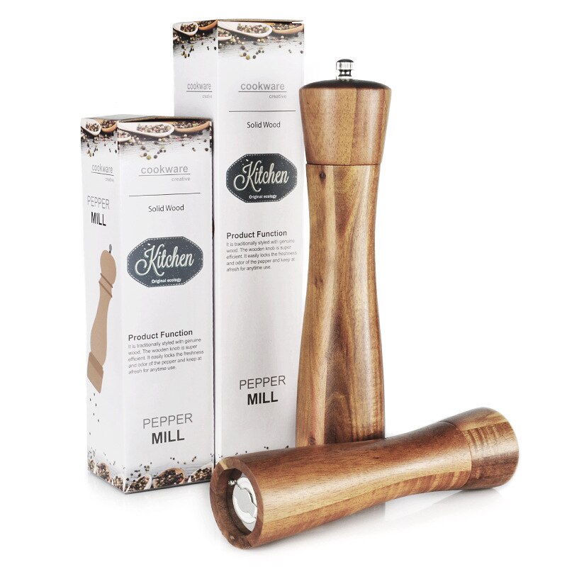 Olympia Donkere Hout Zout- En Pepermolen Grinder Set - Keuken Spice Shaker