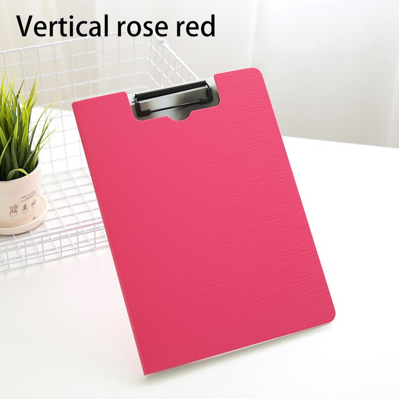A4 Professionele Zakelijke Klassieke Bestandsmap Document Organizer Clip Bestand 325*242mm Clip Map Board School Kantoorbenodigdheden: vertival rose red