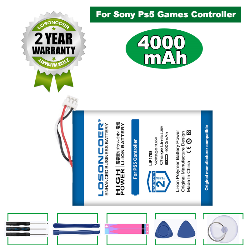 Losoncoer 4000Mah LIP1708 Voor Sony PS5 Controller Batterij Oplaadbare Ingebouwde Lithium Batterij Voor Dualsense Game Controller