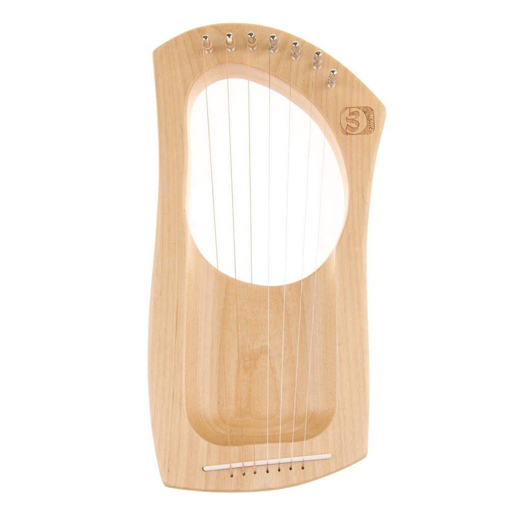 Mahogany Wood Harp， 7-String Harp，Musical Stringed Instrument Parts for Band Performance