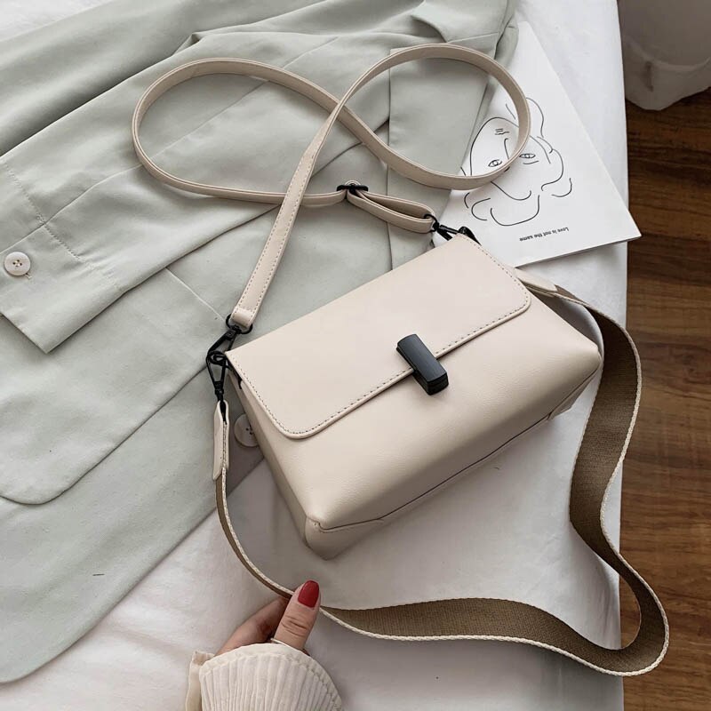 Læder crossbody tasker til kvinder solid lille lilla skuldertaske luksus kvindelige håndtasker og punge sæk: Khaki