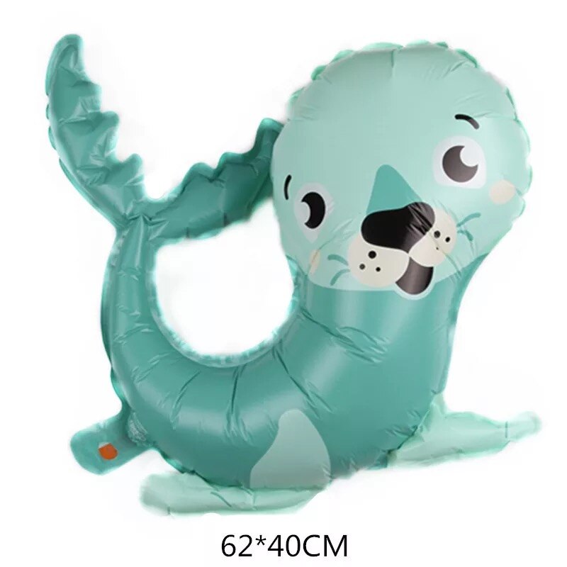 Cartoon Animal Foil Balloons squirrel Ballon Fox flamingos Air balloon Birthday party decorations Kids hedgehog Inflatable toys: walrus