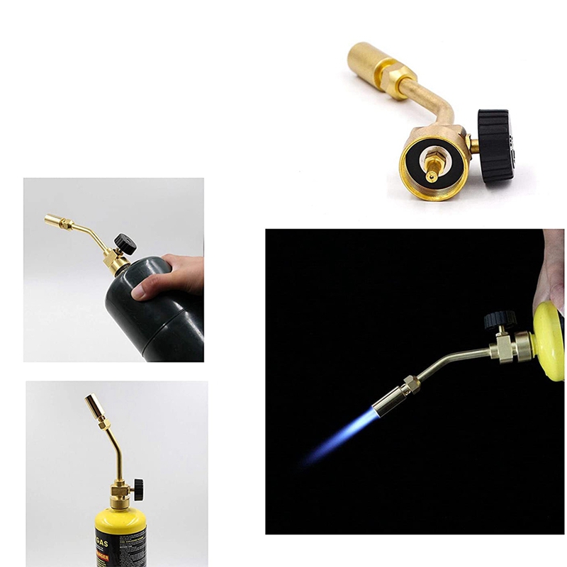 Kit de soplete de propano, boquilla de cabeza de soplete de soldadura de Gas de llama de latón con adaptador de propano, manguera que se conecta para soldar