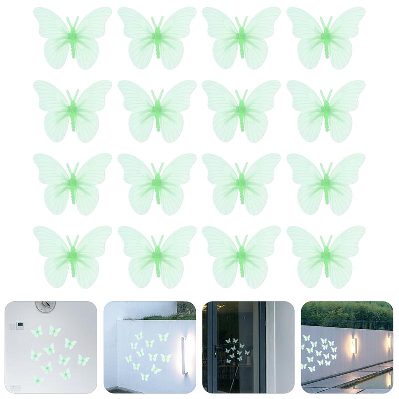 20Pcs Vlinders Vorm Lichtgevende Muursticker Creatieve Muur Ornament Lichtgevende Muurstickers Decoratie Voor Kamer Home