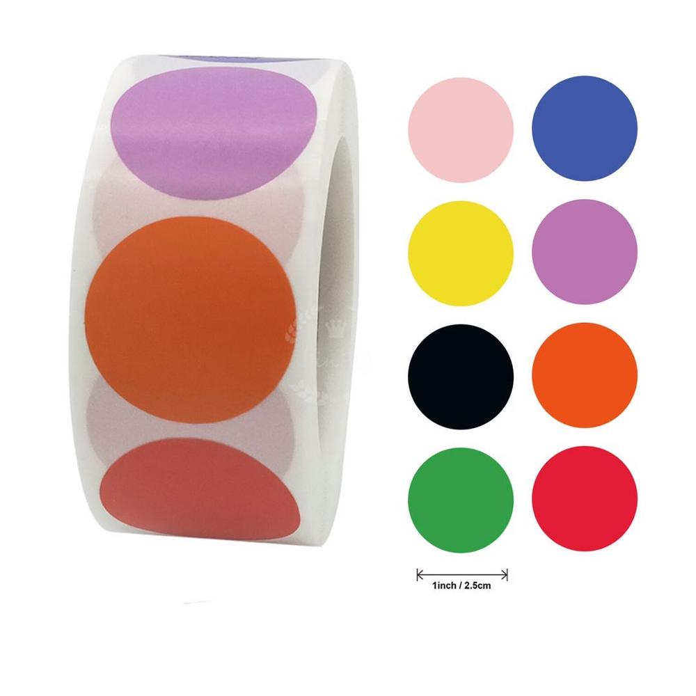 500 Uds croma etiqueta código de Color Dot etiquetas adhesivas adhesivo de sellado pegatinas para niños lindos artículos de papelería: round stickers