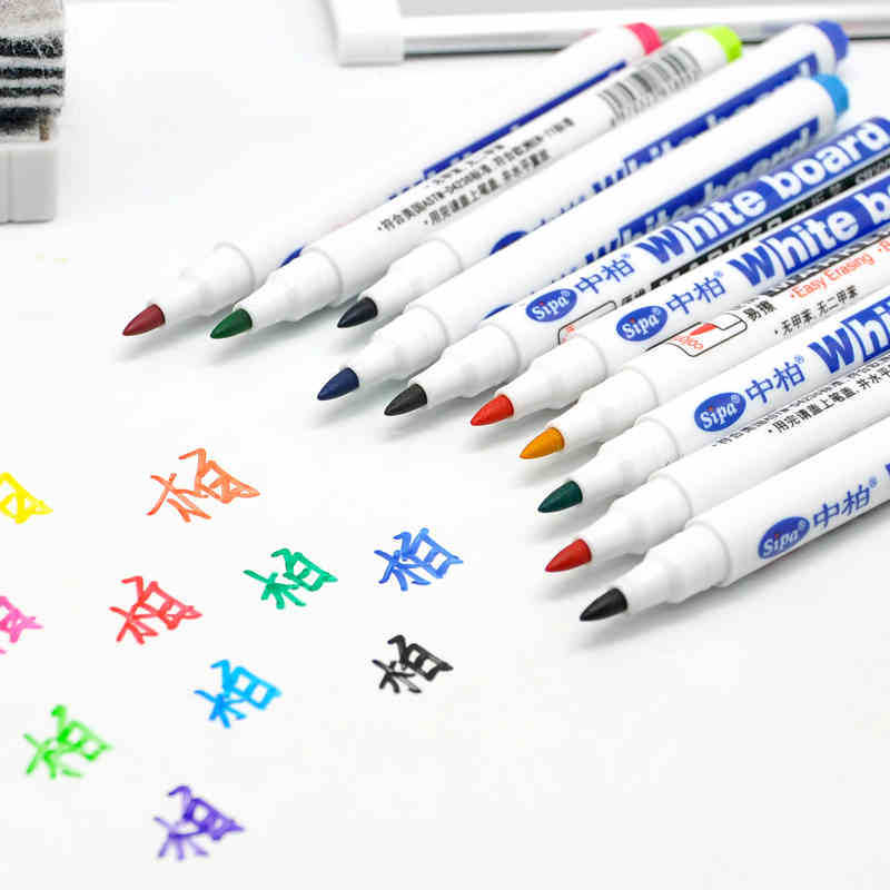 10 marcador de pizarra de Color, plumas borrables acuarela, Metal Glass cerámica niños Oficina dibujo, 1mm Fine Piont