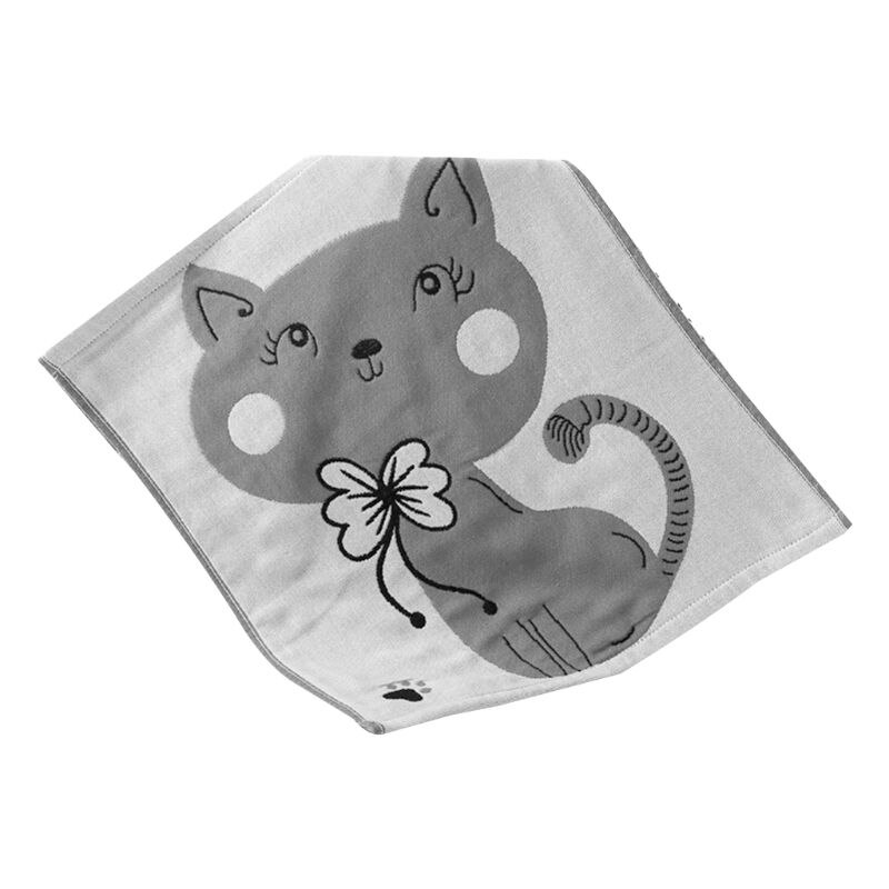 Flerlags bomuldsgasbind håndklæde tyk absorberende voksen børn lommetørklæde sød tegneserie kat jacquard multifunktionelt køkken hængende: 6