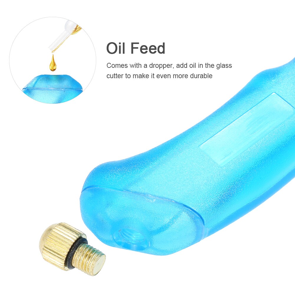 Handheld Glass Cutter DIY Craft Tool Oil Feed Ceramic Tile Opener Cutting Thickness 10mm Diamond Cutter Head Tile Glass Opening