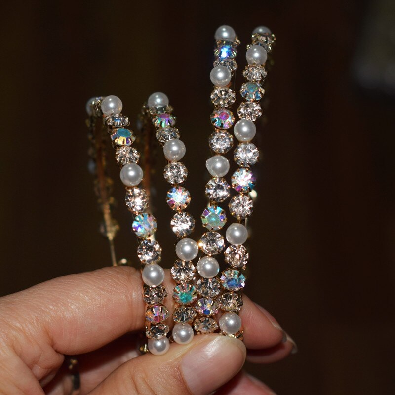 Glass Rhinestone With Pearls Hoop Earrings For Women Jewelry Maxi Lady Statement Earrings Accessories