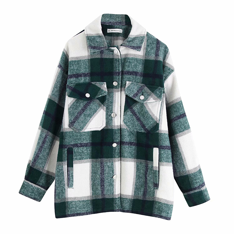 Abrigos y chaquetas de invierno chaqueta a cuadros para mujer Chaquetas coreanas para señoras chaquetas de invierno de gran tamaño para mujer otoño: M