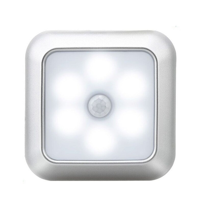 Natlys smart bevægelsessensor led natlampe batteridrevet wc sengelampe til værelse gangsti toilet natlys: Hvid