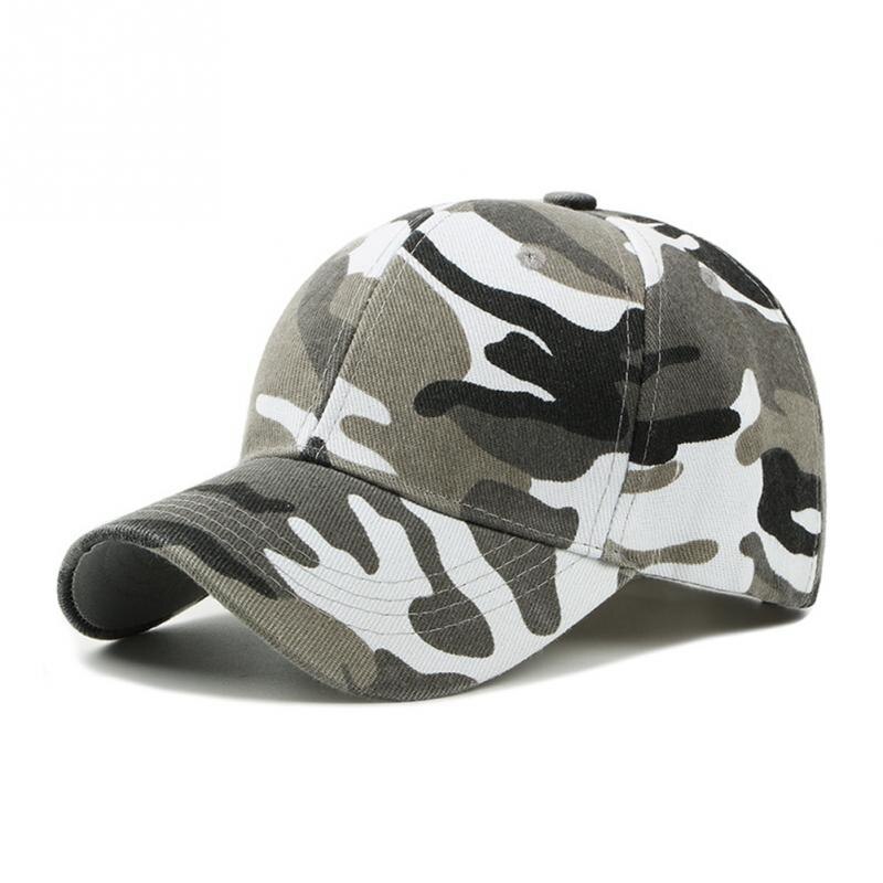 Snow Camo Baseball Cap Adjustable Unisex Army Camouflage Camo Cap Casquette Hat Baseball Cap Men Women Casual Desert Hat: White